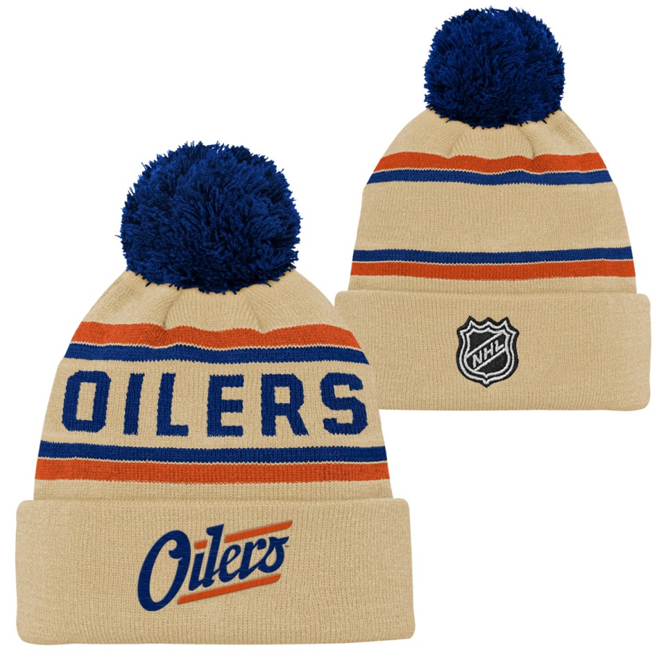 Edmonton Oilers dětská zimní čepice NHL 3Rd Jersey Jacquard Cuff Pom