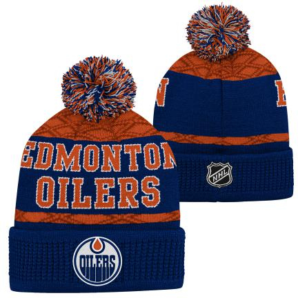 Edmonton Oilers dětská zimní čepice Puck Pattern Cuffed Pom - Edmonton Oilers dětské oblečení
