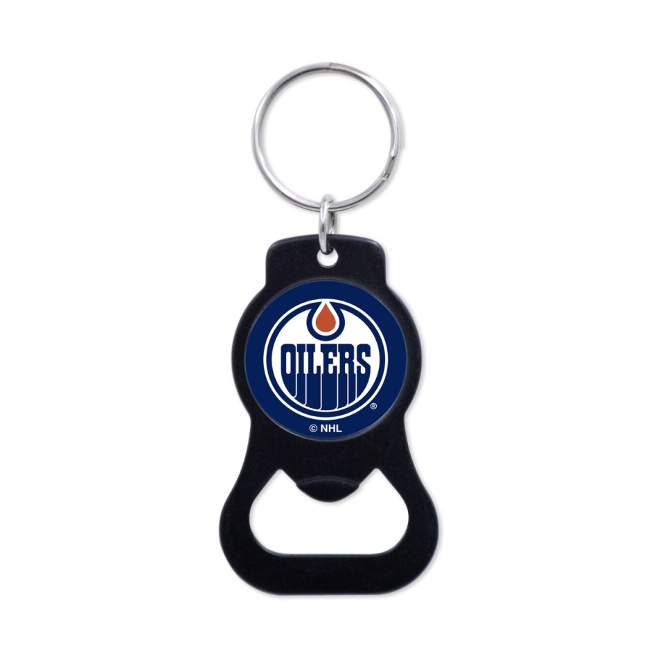 Edmonton Oilers přívěšek s&nbsp;otvírakem Black Ring - Edmonton Oilers klíčenky, náramky, šperky