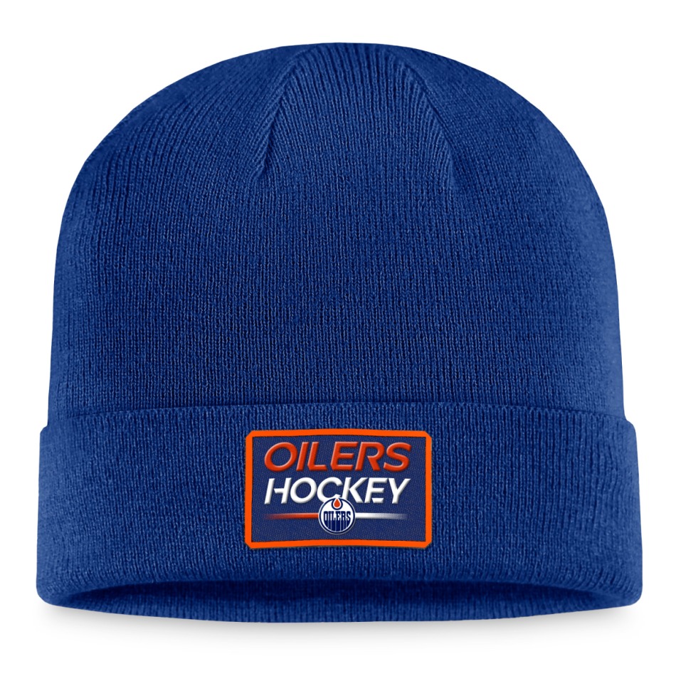 Edmonton Oilers zimní čepice Authentic Pro Prime Cuffed Beanie blue - Edmonton Oilers kšiltovky, čepice, rukavice