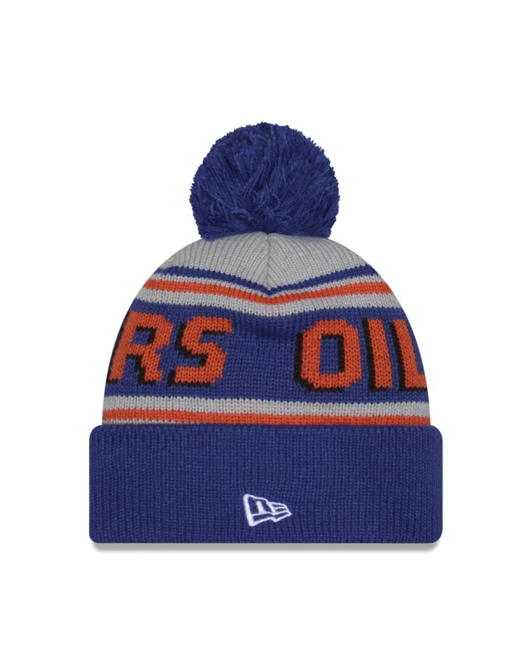Edmonton Oilers zimní čepice NHL Pom Wordmark - Edmonton Oilers kšiltovky, čepice, rukavice