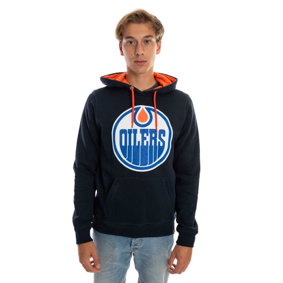 Edmonton Oilers pánská mikina s&nbsp;kapucí Core 47 BALLPARK Pullover Hood Fall Navy - Edmonton Oilers mikiny, bundy, kalhoty
