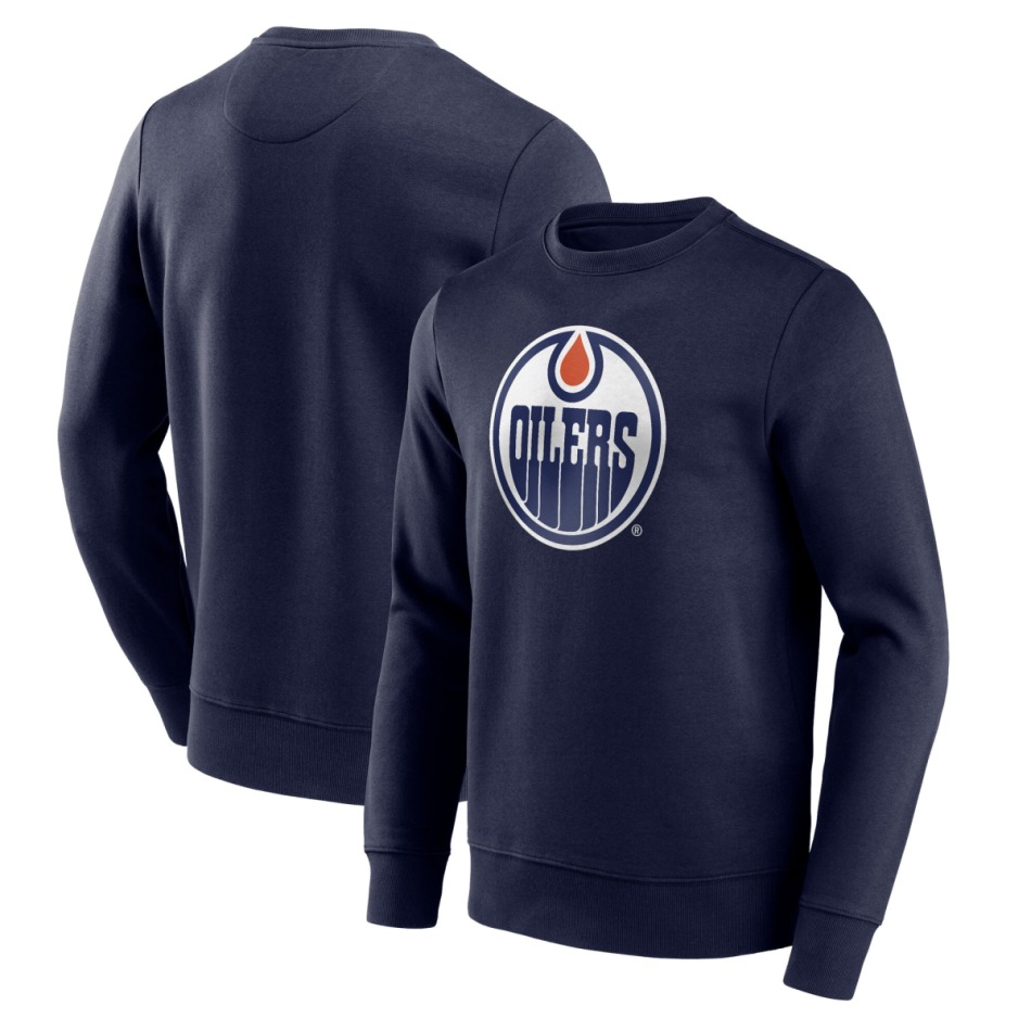 Edmonton Oilers pánská mikina Primary Logo Graphic Crew Sweatshirt - VALUE - Edmonton Oilers mikiny, bundy, kalhoty