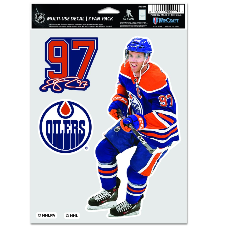Edmonton Oilers samolepky Connor McDavid Multi Use 3 Fan Pack Decal - Edmonton Oilers ostatní suvenýry