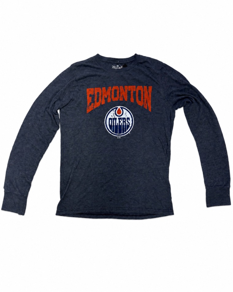 Pánské tričko Edmonton Oilers NHL Triblend Long Sleeve Shirt - Edmonton Oilers trička, polo trička, košile