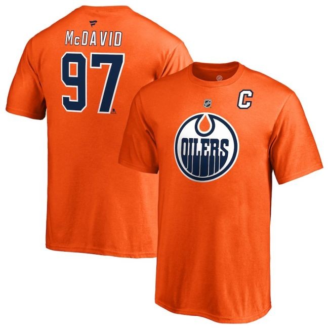 Dětské Tričko 97 Connor McDavid Stack Logo Name & Number Edmonton - Edmonton Oilers Trička