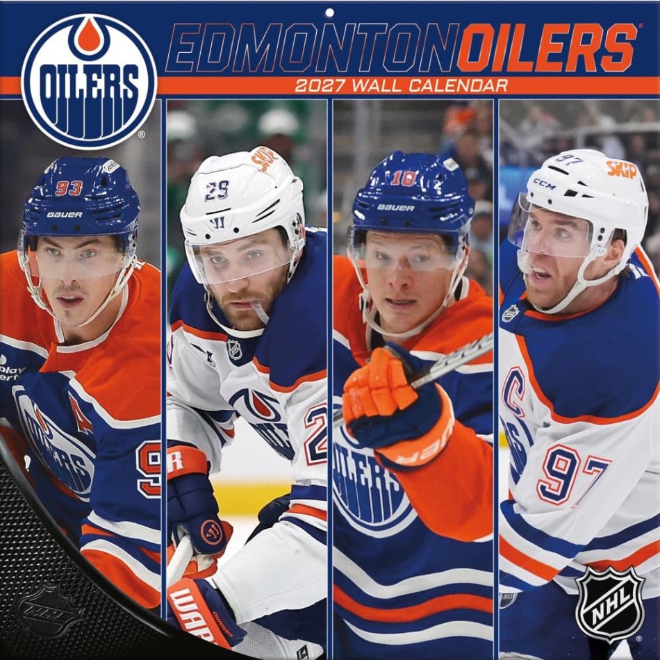 Edmonton Oilers kalendář NHL 2027 Wall - Edmonton Oilers vlajky, plakáty