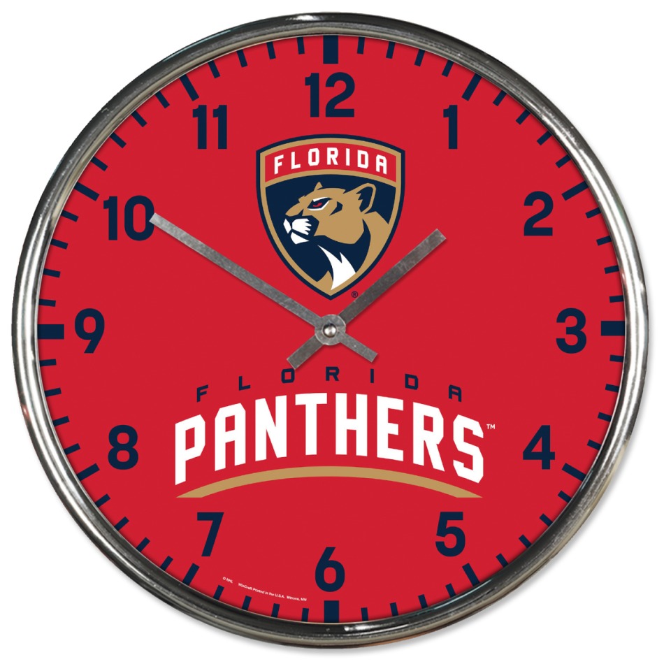 Florida Panthers nástěnné hodiny Chrome