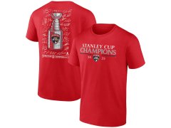 Florida Panthers pánské tričko 2025 Stanley Cup Champions Signature Roster red