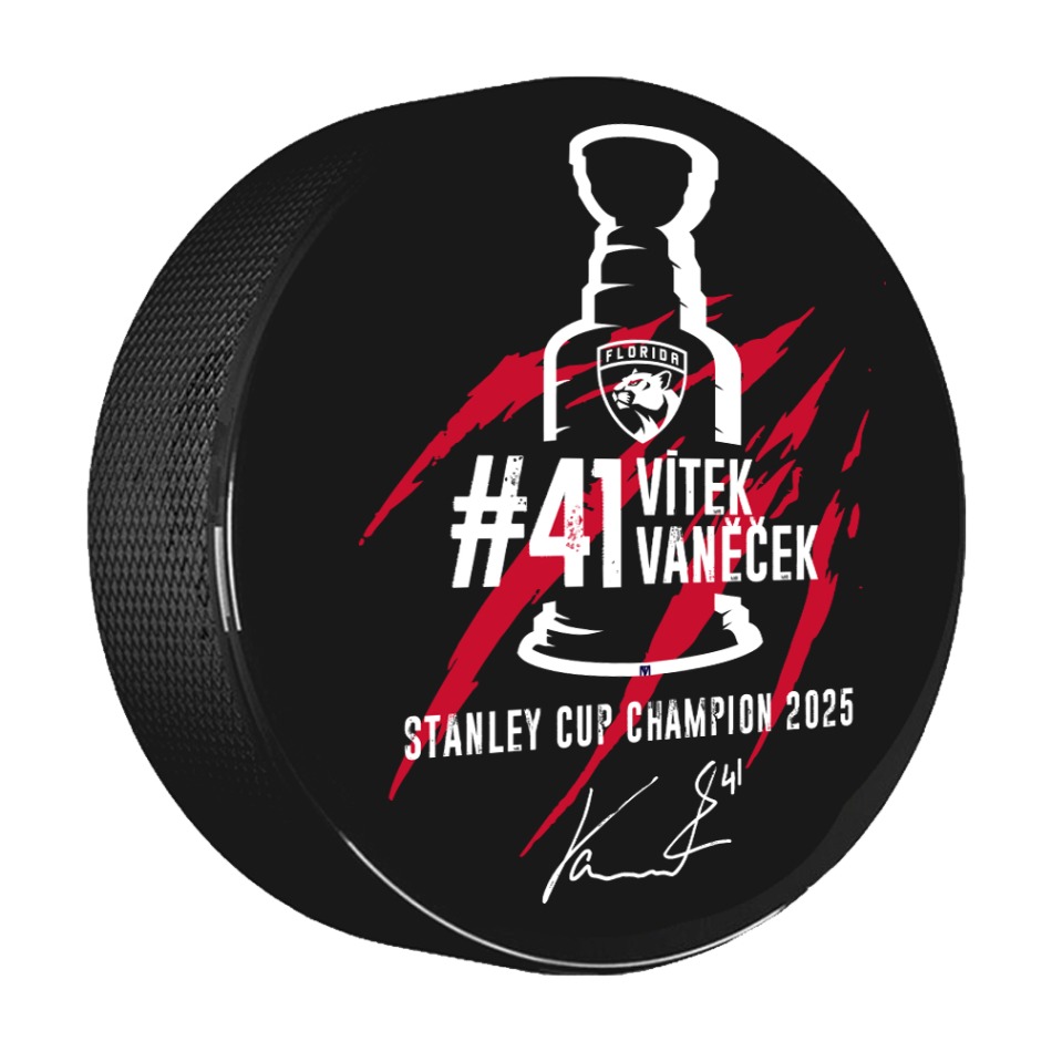 Florida Panthers puk Vítek Vaněček #92 Stanley Cup Champion 2025