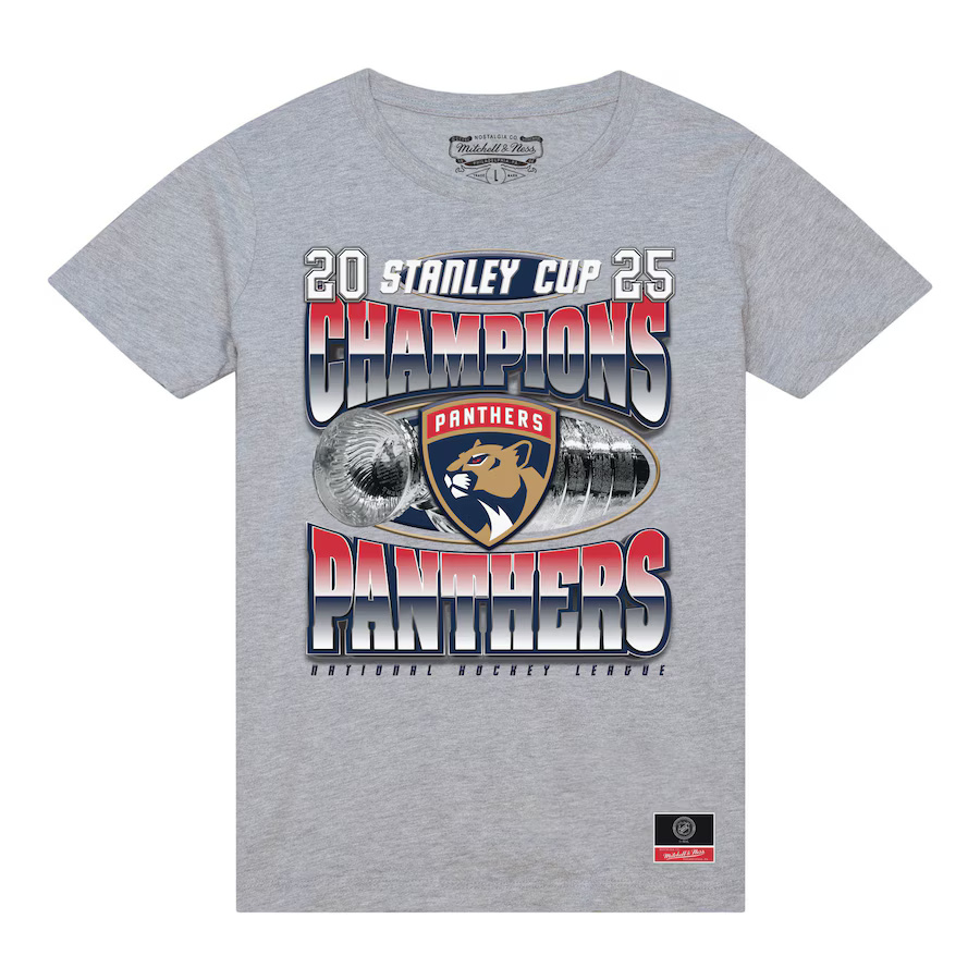 Florida Panthers pánské tričko 2025 Stanley Cup Champions Victory Arch Heather Gray - Florida Panthers stanley Cup 2025