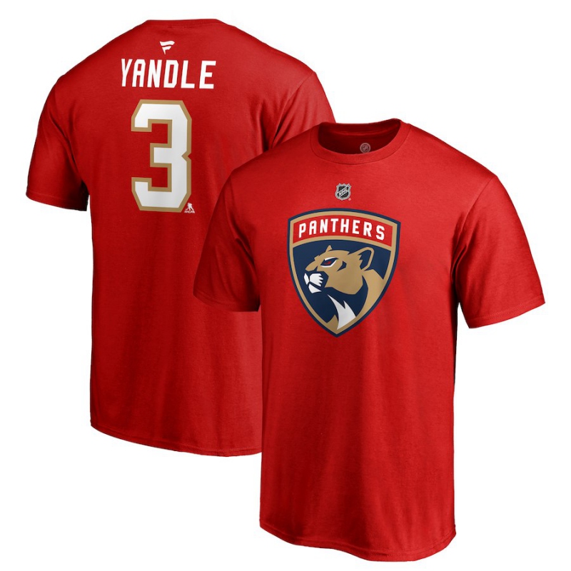 Florida Panthers pánské tričko red #3 Keith Yandle Stack Logo Name & Number - Florida Panthers trička, polo trička, košile