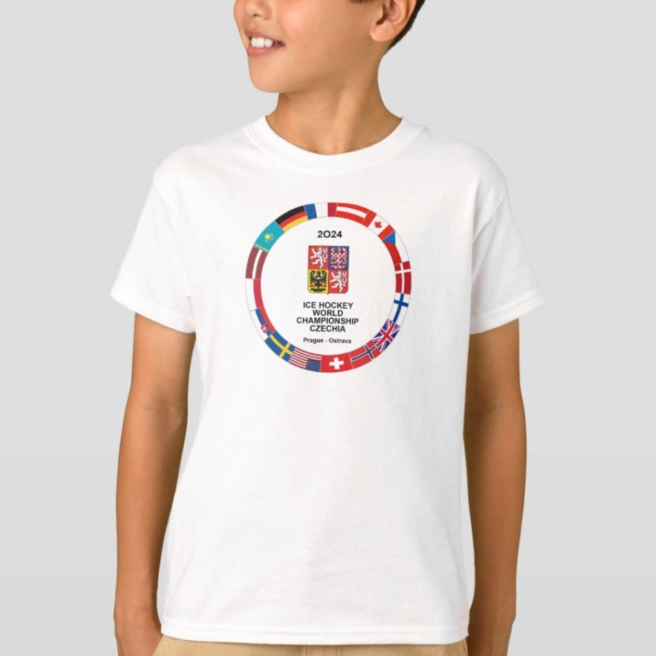 Hokejové reprezentace dětské tričko Ice Hockey World Championship Czechia MS 2024 White