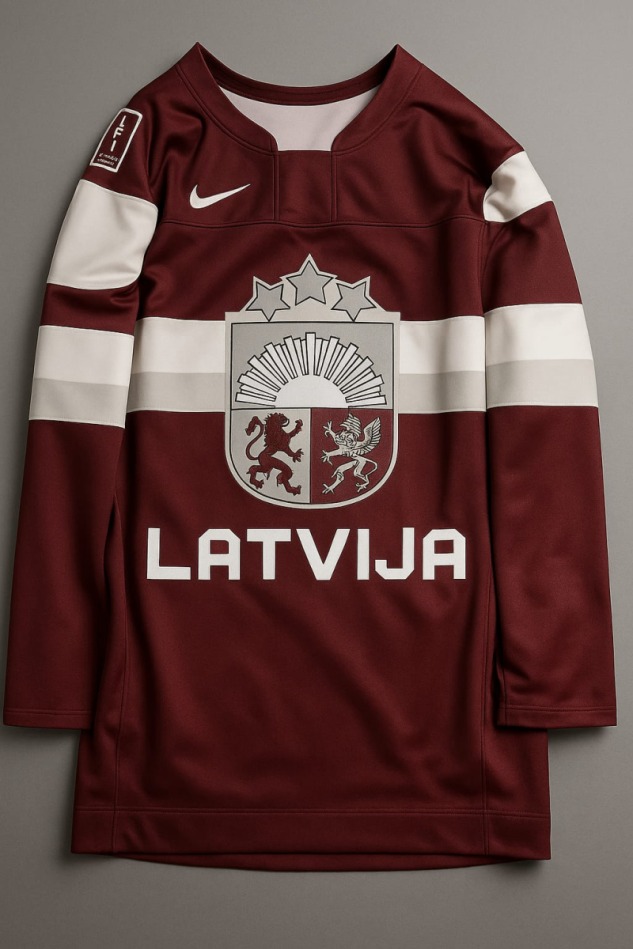 Hokejové reprezentace hokejový dres Latvia NIKE IIHF World Championships replica - Hokejové reprezentace dresy