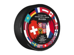 Hokejové reprezentace puk Ice Hockey World Championship Czechia MS 2024 Dueling 26.5.2024 Switzerland vs. Czechia Signature edition