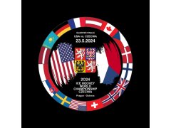 Hokejové reprezentace puk Ice Hockey World Championship Czechia MS 2024 Dueling 23.5.2024 USA vs. Czechia
