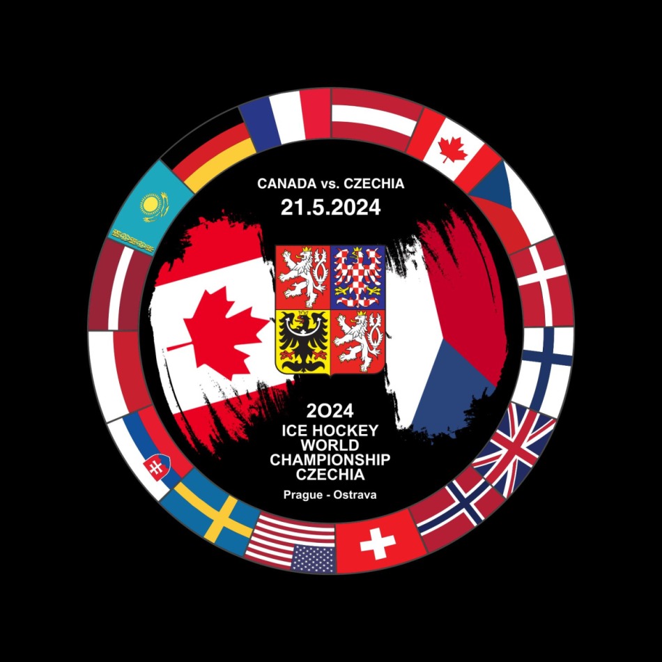 Hokejové reprezentace puk Ice Hockey World Championship Czechia MS 2024 Dueling 21.5.2024 Canada vs. Czechia - Hokejové reprezentace hokejové vybavení