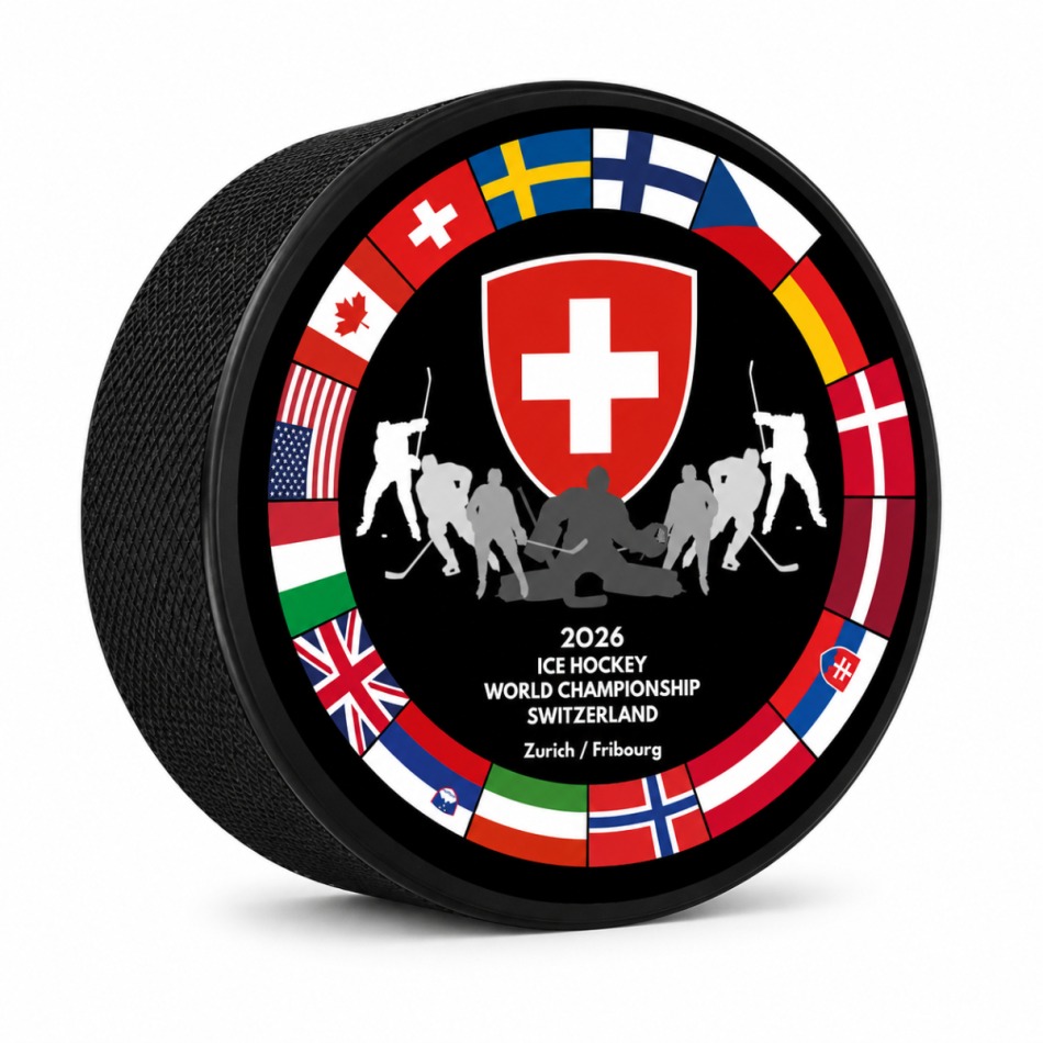 Hokejové reprezentace puk Ice Hockey World Championship Switzerland MS 2026 - Hokejové reprezentace hokejové vybavení