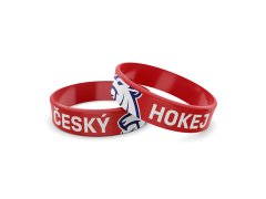 Hokejové reprezentace dětský silikonový náramek Czech republic lion”s head red