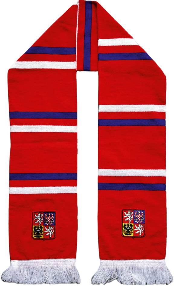 Hokejové reprezentace zimní šála Czech Republic logo printed - red