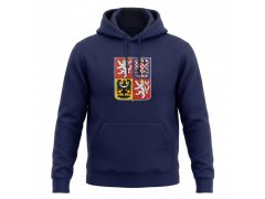 Hokejové reprezentace pánská mikina s&nbsp;kapucí Czech republic Emblem Navy