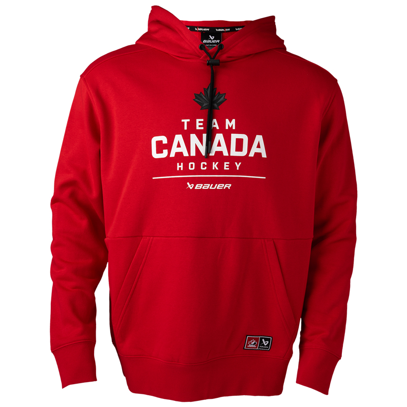Hokejové reprezentace pánská mikina s kapucí CANADA Bauer Olympic red
