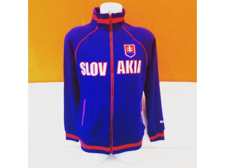 Hokejové reprezentace pánská mikina Slovakia Reebok Track Jacket navy