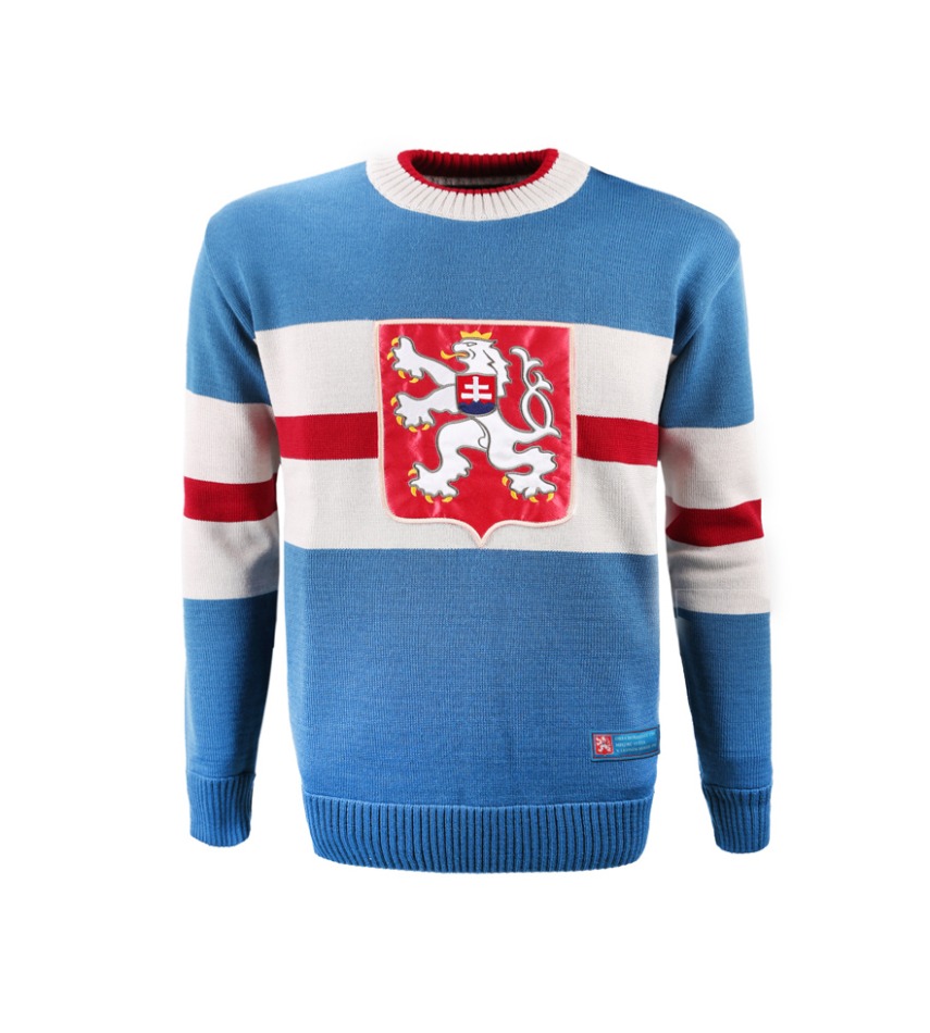 Hokejové reprezentace pánský svetr Czech republic retro MS 1947 big logo - Hokejové reprezentace mikiny, bundy, kalhoty