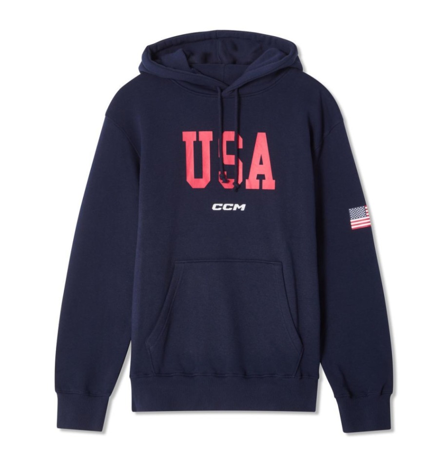 Hokejové reprezentace pánská mikina s kapucí USA Flag navy