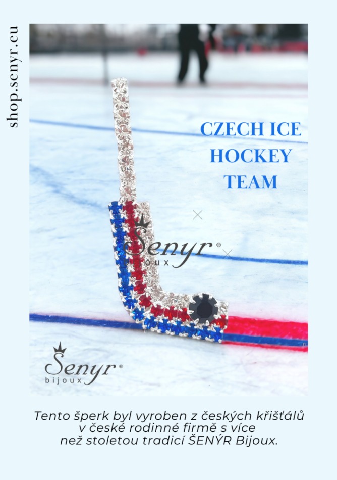 Hokejové reprezentace brož Czech Hockey Tricolor Silver Plated Hockey Stick
