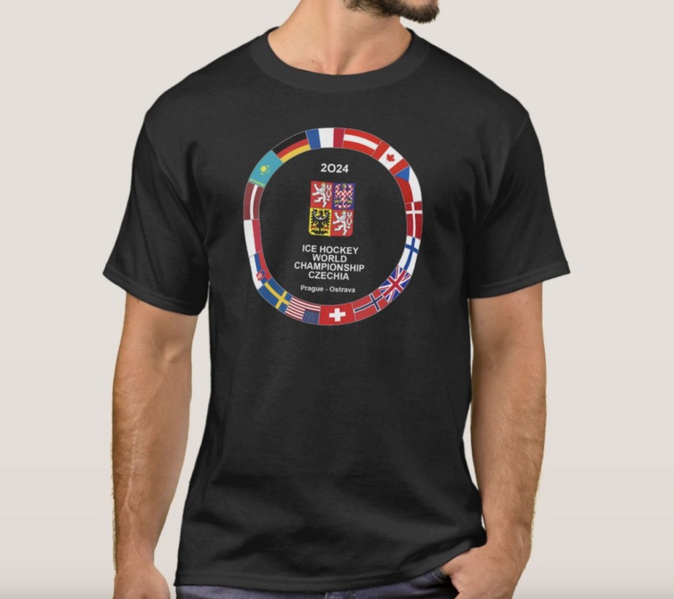 Hokejové reprezentace pánské tričko Ice Hockey World Championship Czechia MS 2024 Black