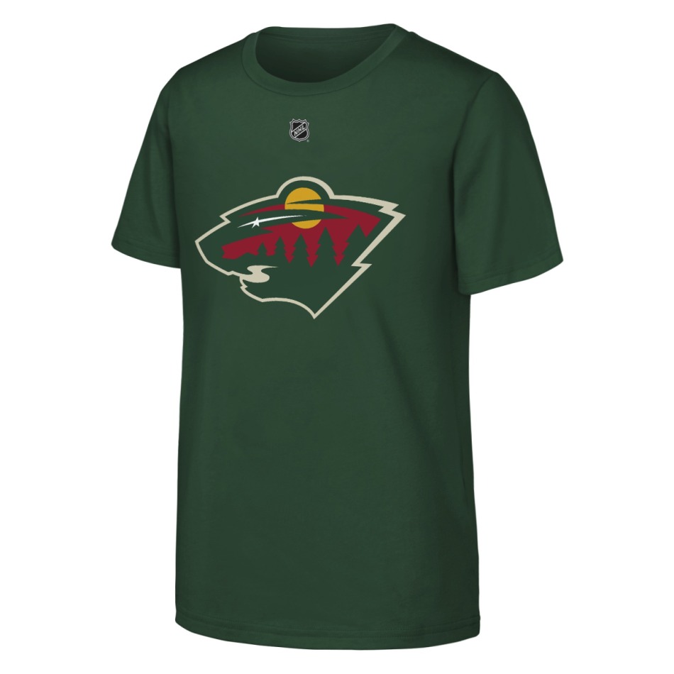 Dětské tričko Kirill Kaprizov #97 Minnesota Wild NHL Flat Name & Number Short Sleeve Cotton - Minnesota Wild dětské oblečení