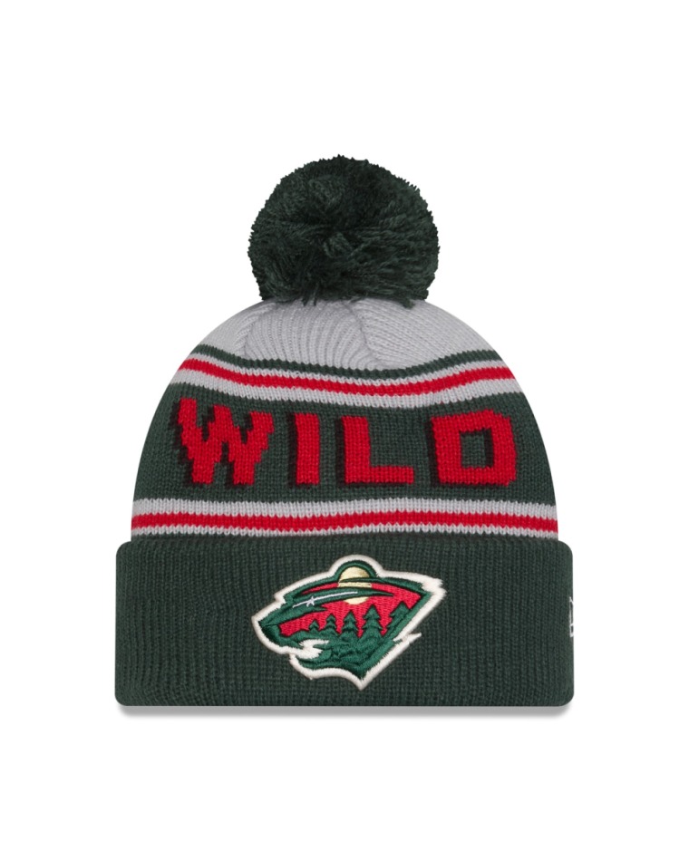 Minnesota Wild zimní čepice NHL Pom Wordmark - Minnesota Wild kšiltovky, čepice, rukavice