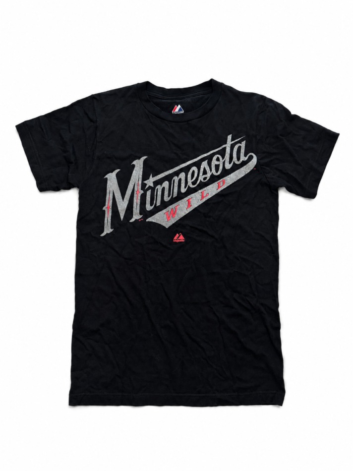 Minnesota Wild pánské tričko NHL Majestic Silver Letter