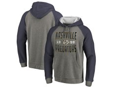Nashville Predators pánská mikina s&nbsp;kapucí grey Timeless Collection Antique Stack Tri-Blend Raglan