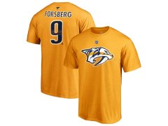 Nashville Predators pánské tričko yellow #9 Filip Forsberg Stack Logo Name & Number