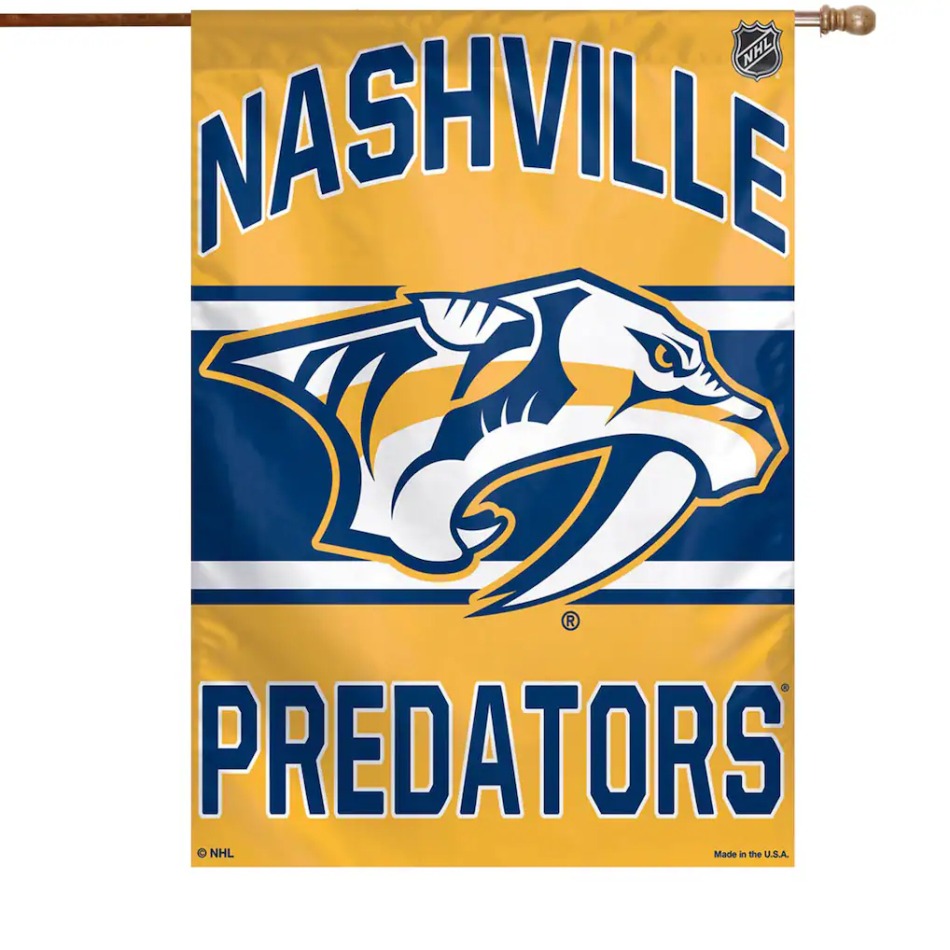 Nashville Predators vlajka Wordmark Single-Sided Vertical - Nashville Predators vlajky, plakáty
