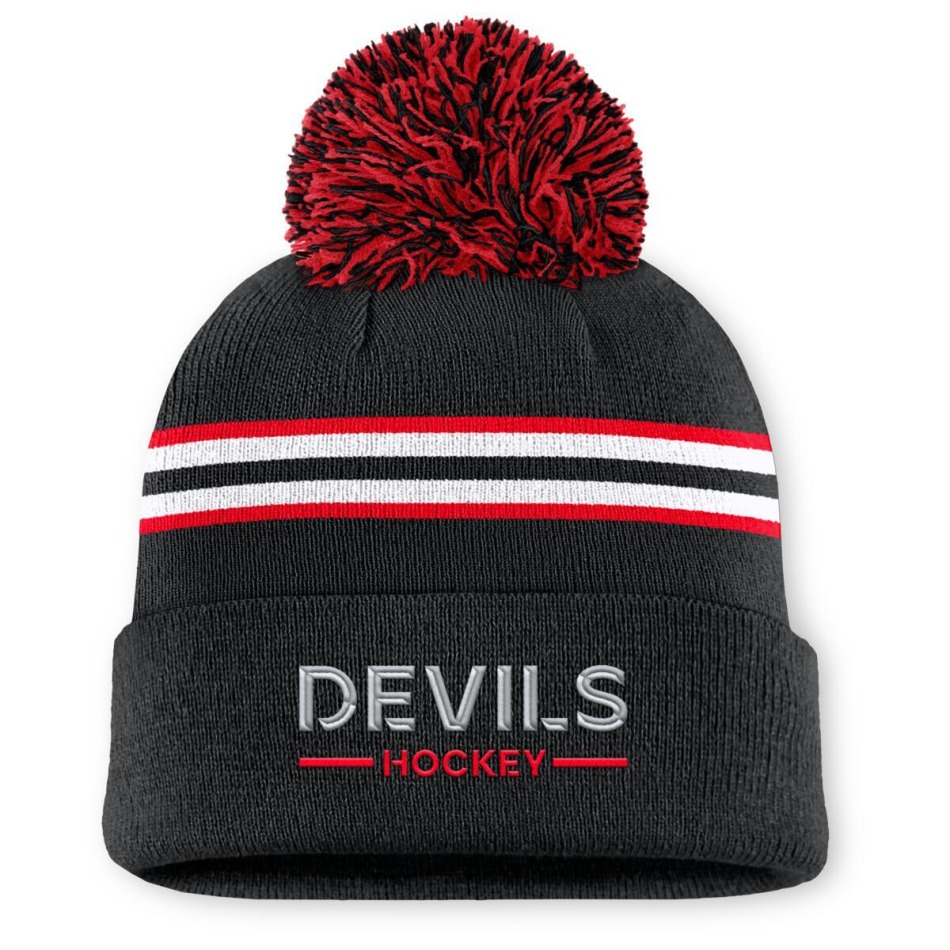 New Jersey Devils dámská zimní čepice Authentic Pro W/Cap Cuffed Pom Beanie - New Jersey Devils dámské oblečení