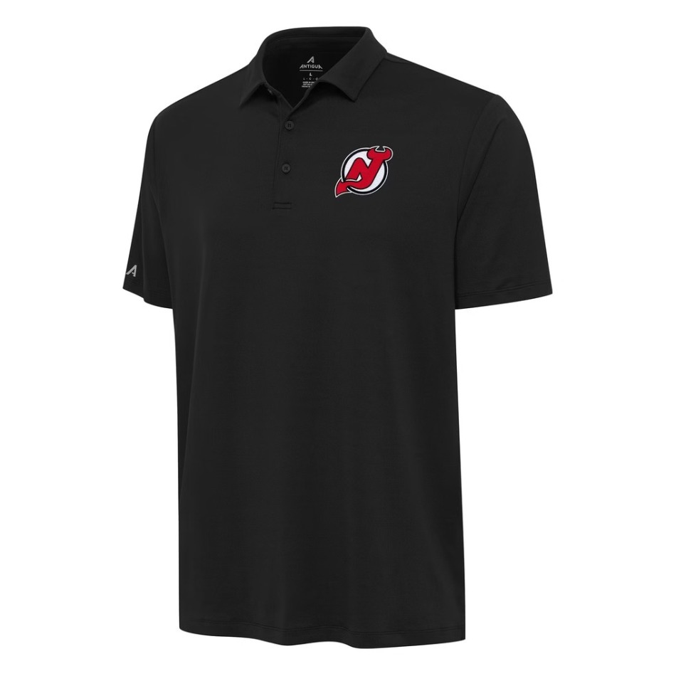 Pánské tričko New Jersey Devils NHL Antigua Reprocess Polo - Black - New Jersey Devils trička, polo trička, košile