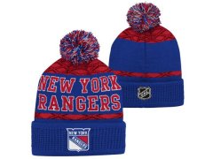 New York Rangers dětská zimní čepice Puck Pattern Cuffed Pom