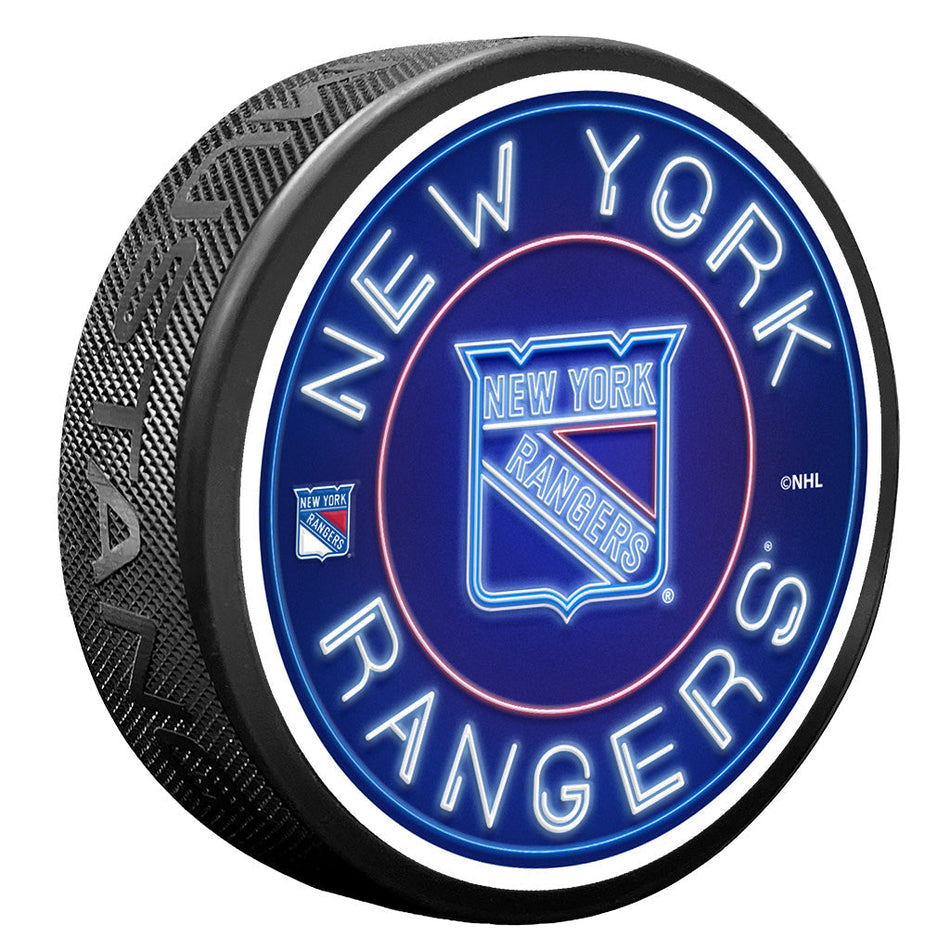 New York Rangers puk Neon - New York Rangers hokejové vybavení