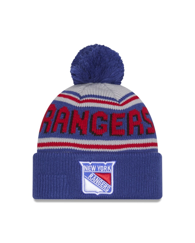 New York Rangers zimní čepice NHL Pom Wordmark - New York Rangers kšiltovky, čepice, rukavice