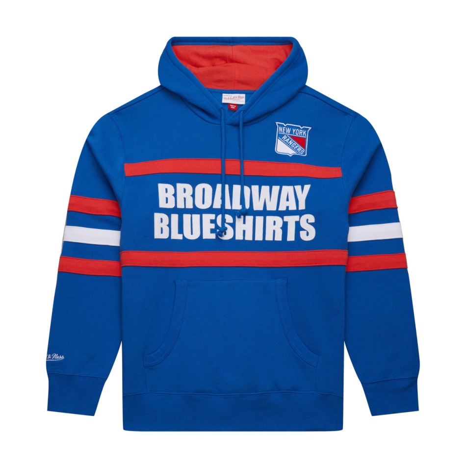 New York Rangers pánská mikina s&nbsp;kapucí Head Coach Hoodie Current Logo blue - New York Rangers mikiny, bundy, kalhoty