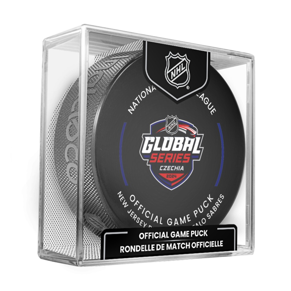 NHL produkty puk NHL Global Series 2024 Czechia Buffalo Sabres vs New Jersey Devils Official Game - NHL produkty hokejové vybavení