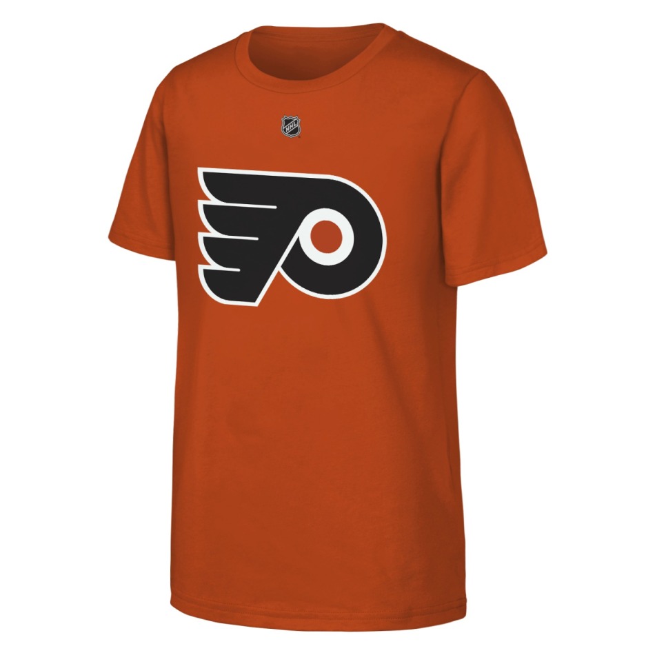 Dětské tričko Travis Konecny #11 Philadelphia Flyers NHL Flat Name & Number Short Sleeve Cotton - Philadelphia Flyers dětské oblečení
