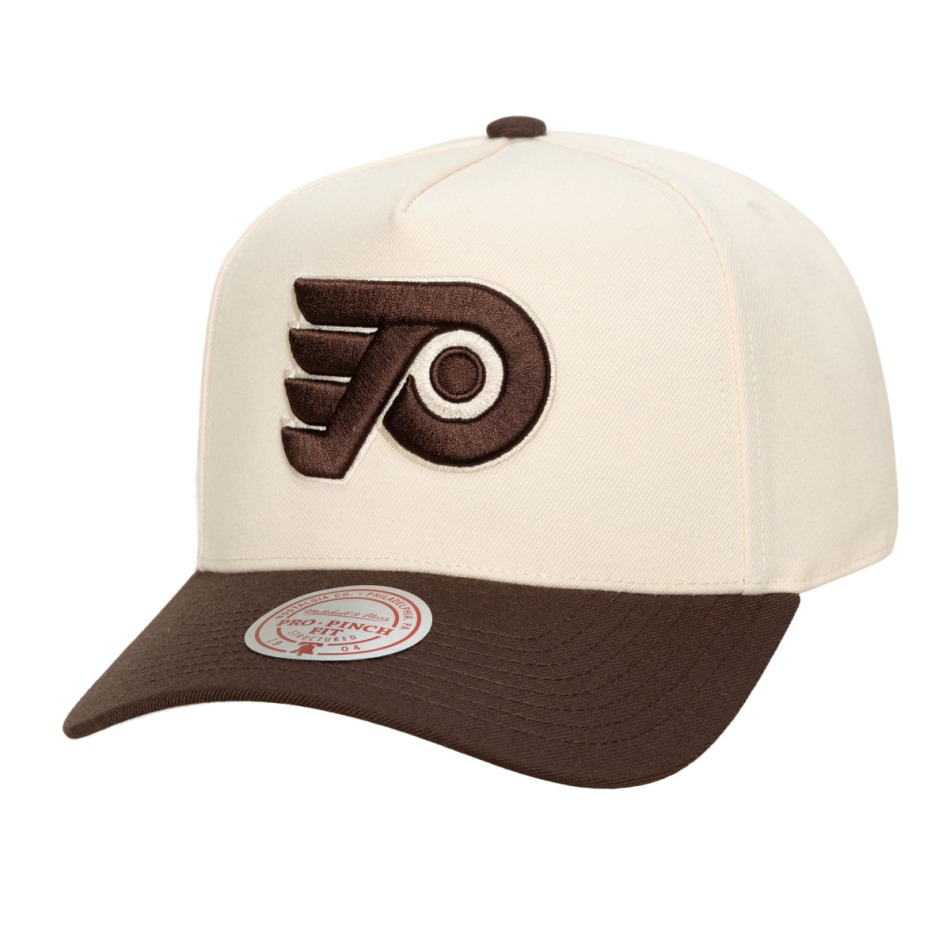 Philadelphia Flyers čepice baseballová kšiltovka NHL Brown and Cream Pro Snapback - Philadelphia Flyers kšiltovky, čepice, rukavice