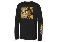 Pittsburgh Penguins dětské tričko s&nbsp;dlouhým rukávem Half & Half Ls Ctn black