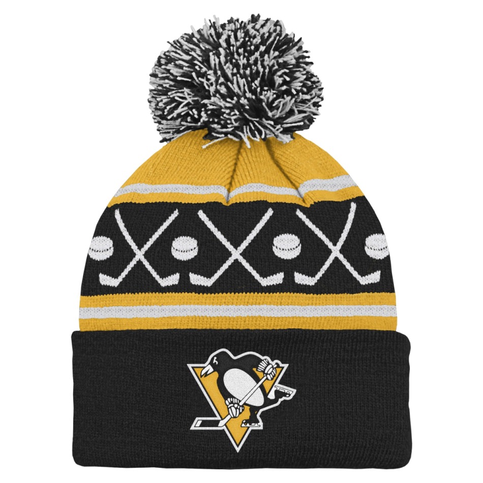 Pittsburgh Penguins dětská zimní čepice NHL Face-Off Cuff Pom - Pittsburgh Penguins dětské oblečení