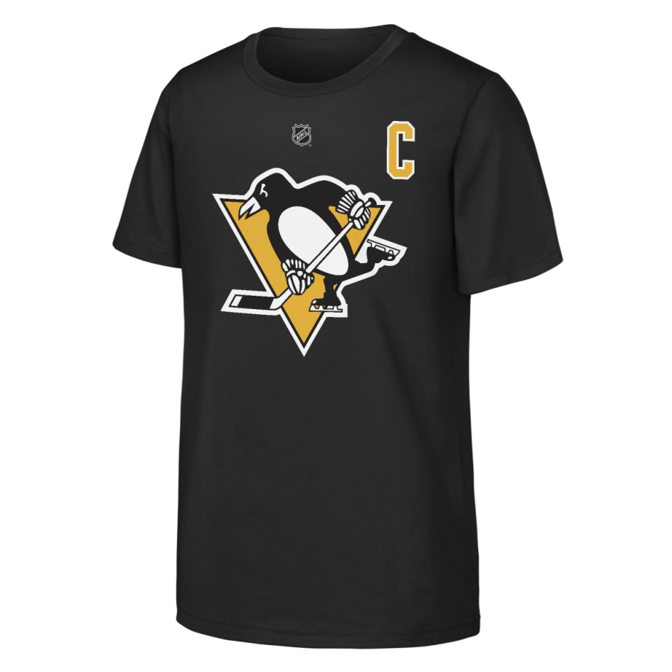 Pittsburgh Penguins dětské tričko Sidney Crosby #87 NHL Flat Captains Name & Number Short Sleeve Cotton - Pittsburgh Penguins dětské oblečení