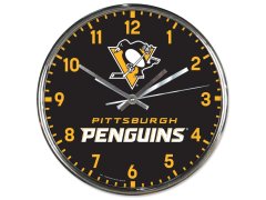 Pittsburgh Penguins nástěnné hodiny Chrome
